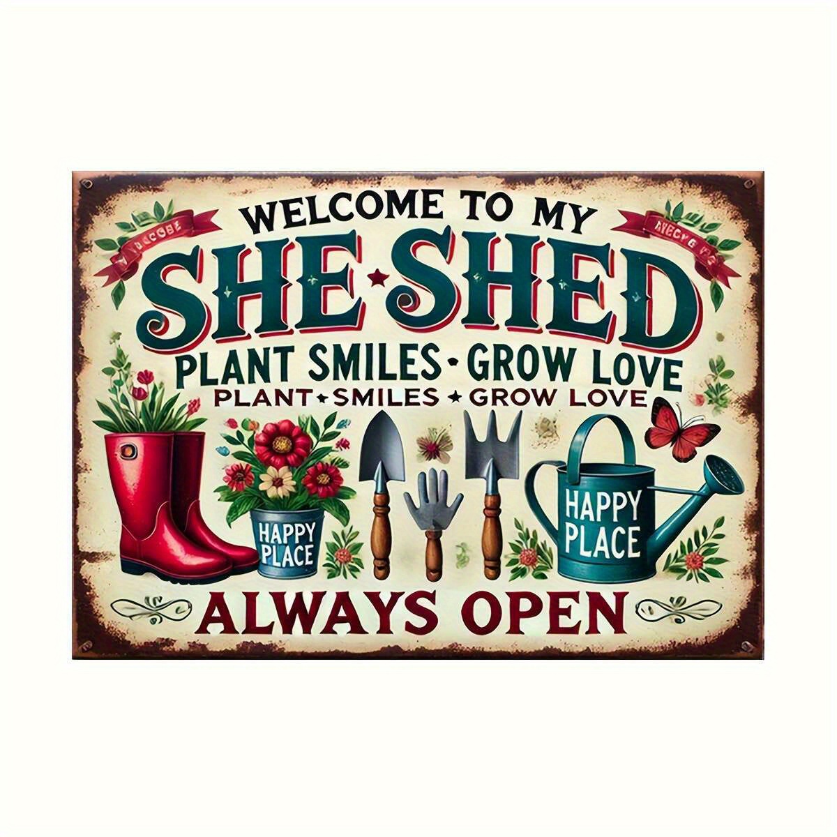 Gardening Tools Required - Country Vintage Garden Sign Metal Wall