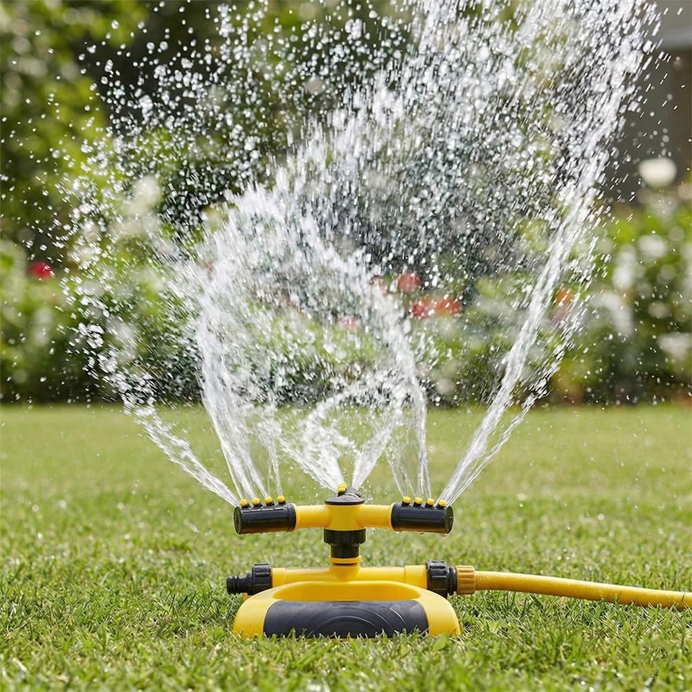 Gardening Yard Tools - 360-Degree Automatic Rotating Sprinkler with Base