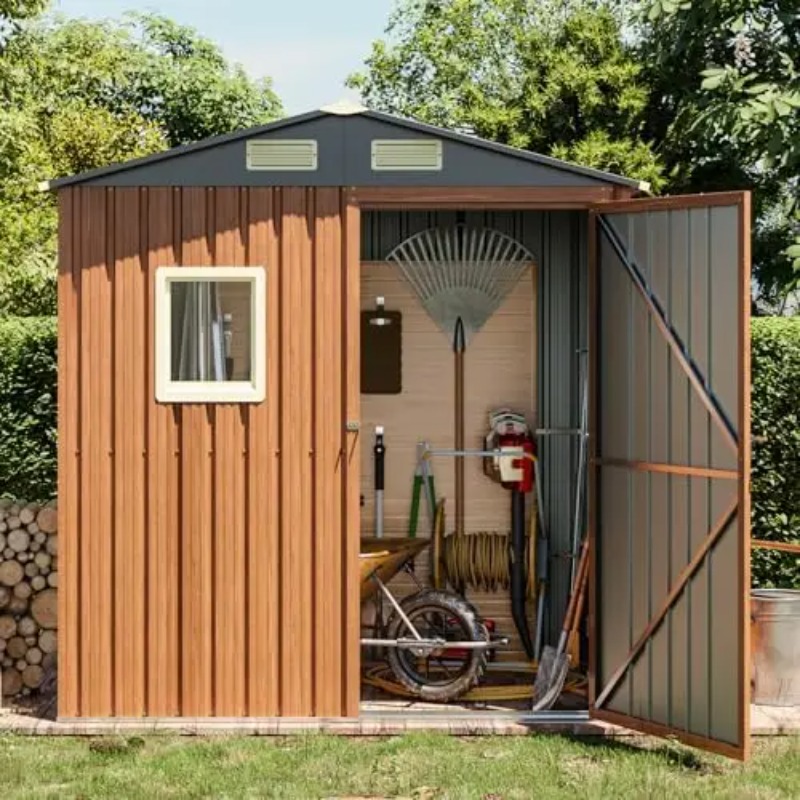 Gardening Tools Of - Outdoor Storage Shed 6x4 Ft, Lockable