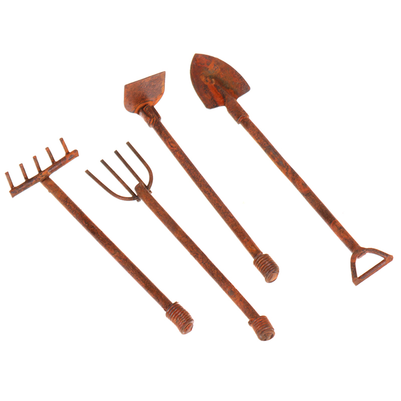 4Pcs 1:12 Dollhouse Miniature  - đánh giá và giá Gardening Tools Of