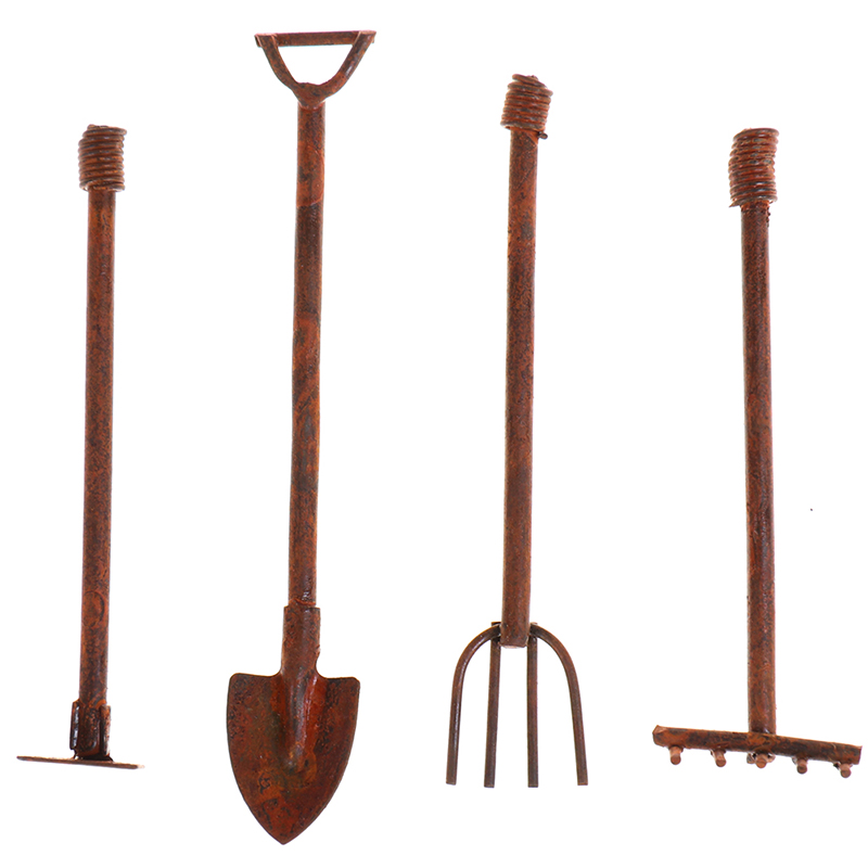 4Pcs 1:12 Dollhouse Miniature  - đánh giá và giá Gardening Tools Of