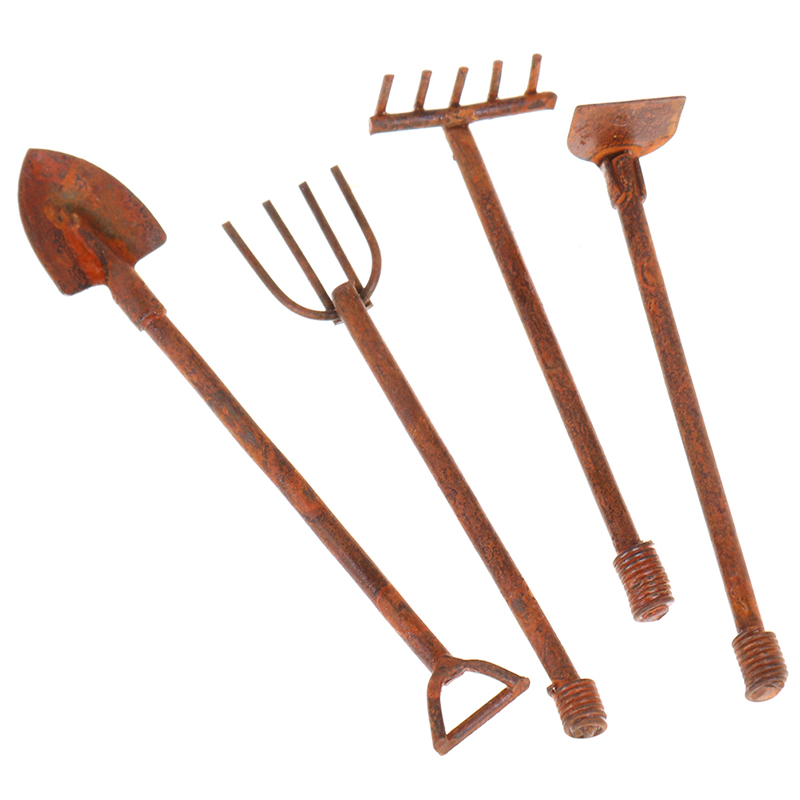 4Pcs 1:12 Dollhouse Miniature  - đánh giá và giá Gardening Tools Of