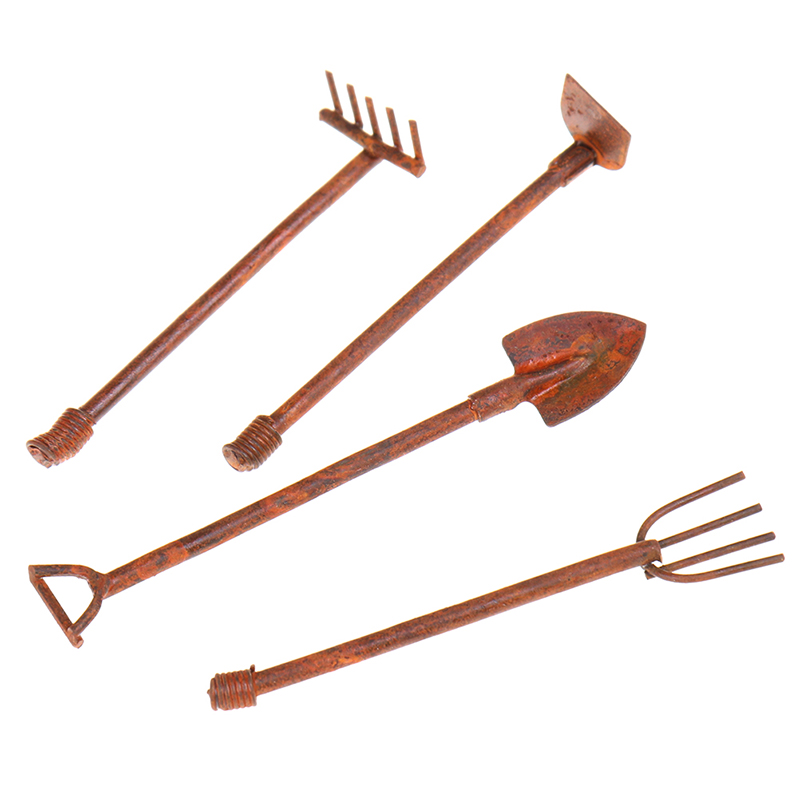 4Pcs 1:12 Dollhouse Miniature  - đánh giá và giá Gardening Tools Of