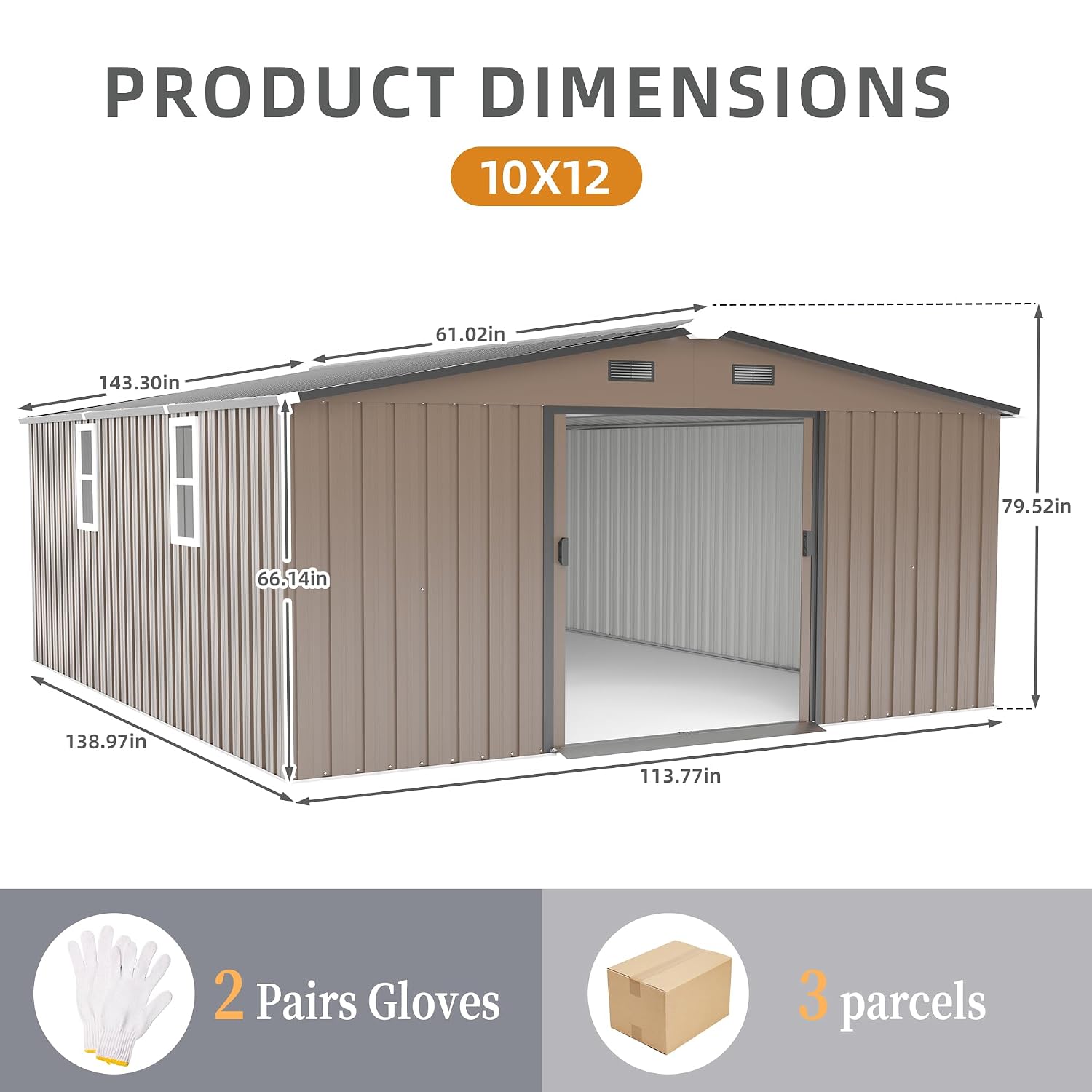 10x12 FT Outdoor Storage Shed, - đánh giá và giá Gardening Tools Of