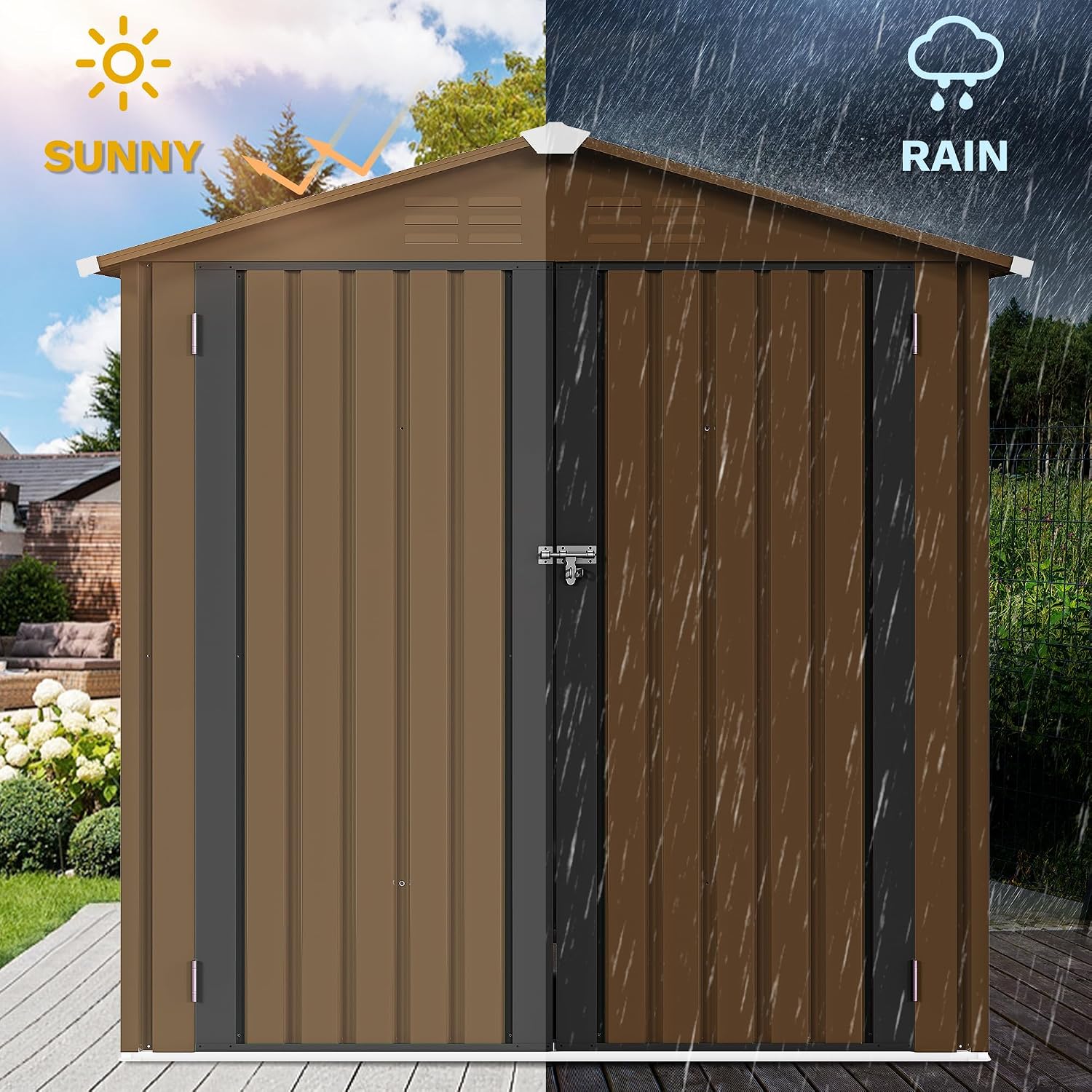 6x4ft Metal Outdoor Storage Sh - đánh giá và giá Gardening Tools Of