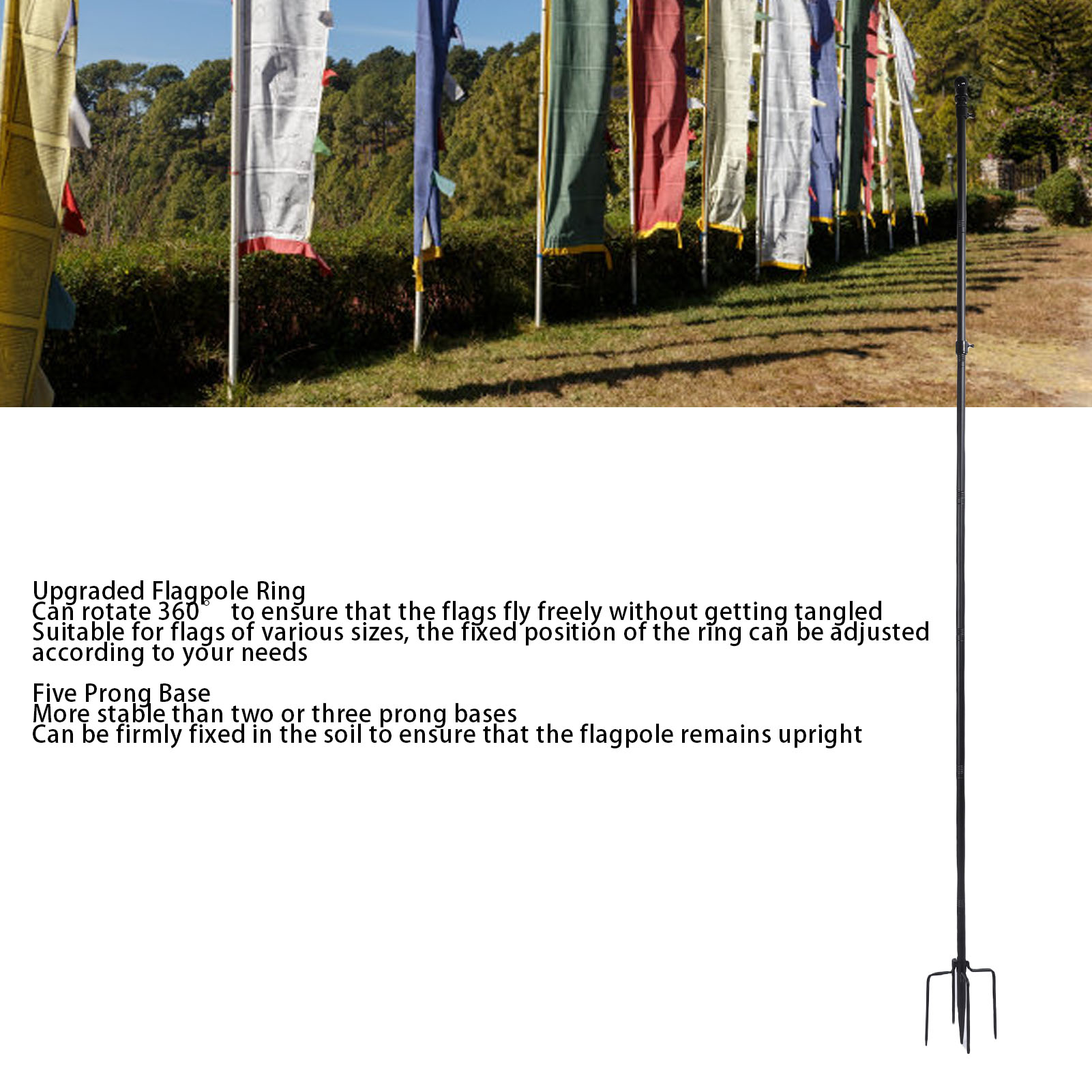10 FT Ground Garden Flag Pole  - đánh giá và giá Gardening Yard Tools
