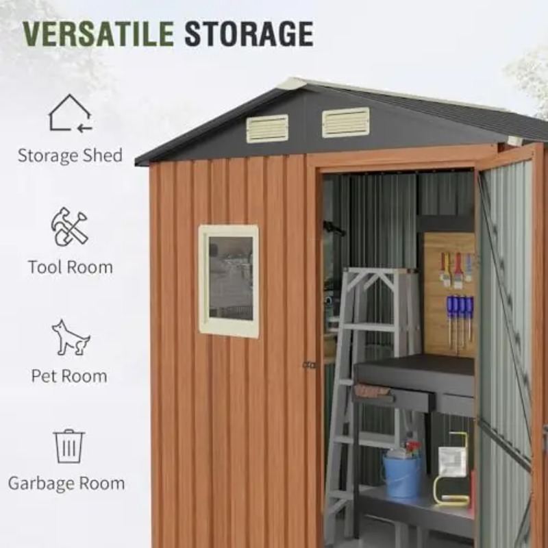 Outdoor Storage Shed 6x4 Ft, L - đánh giá và giá Gardening Tools Of