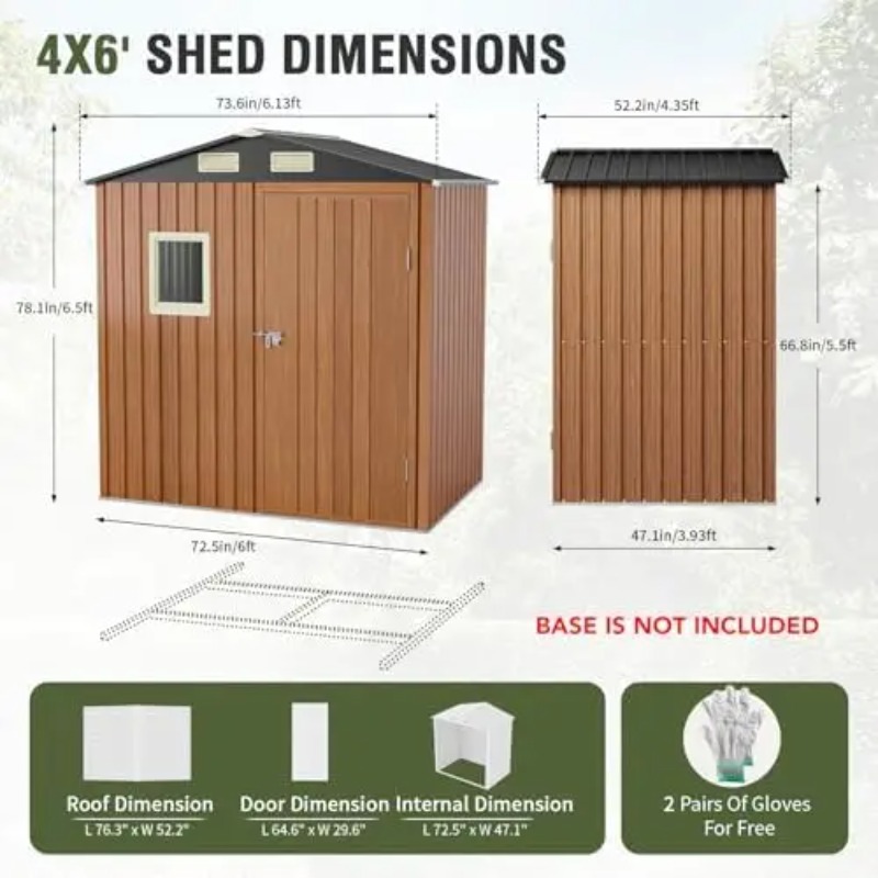 Outdoor Storage Shed 6x4 Ft, L - đánh giá và giá Gardening Tools Of